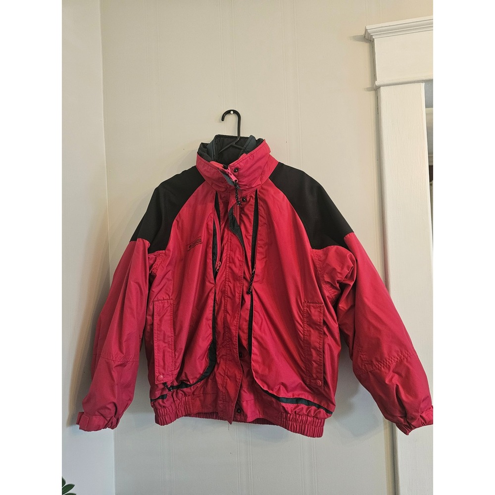 Columbia Powder Keg Vintage 90s Ski Jacket Red Black Womens Large interchange
